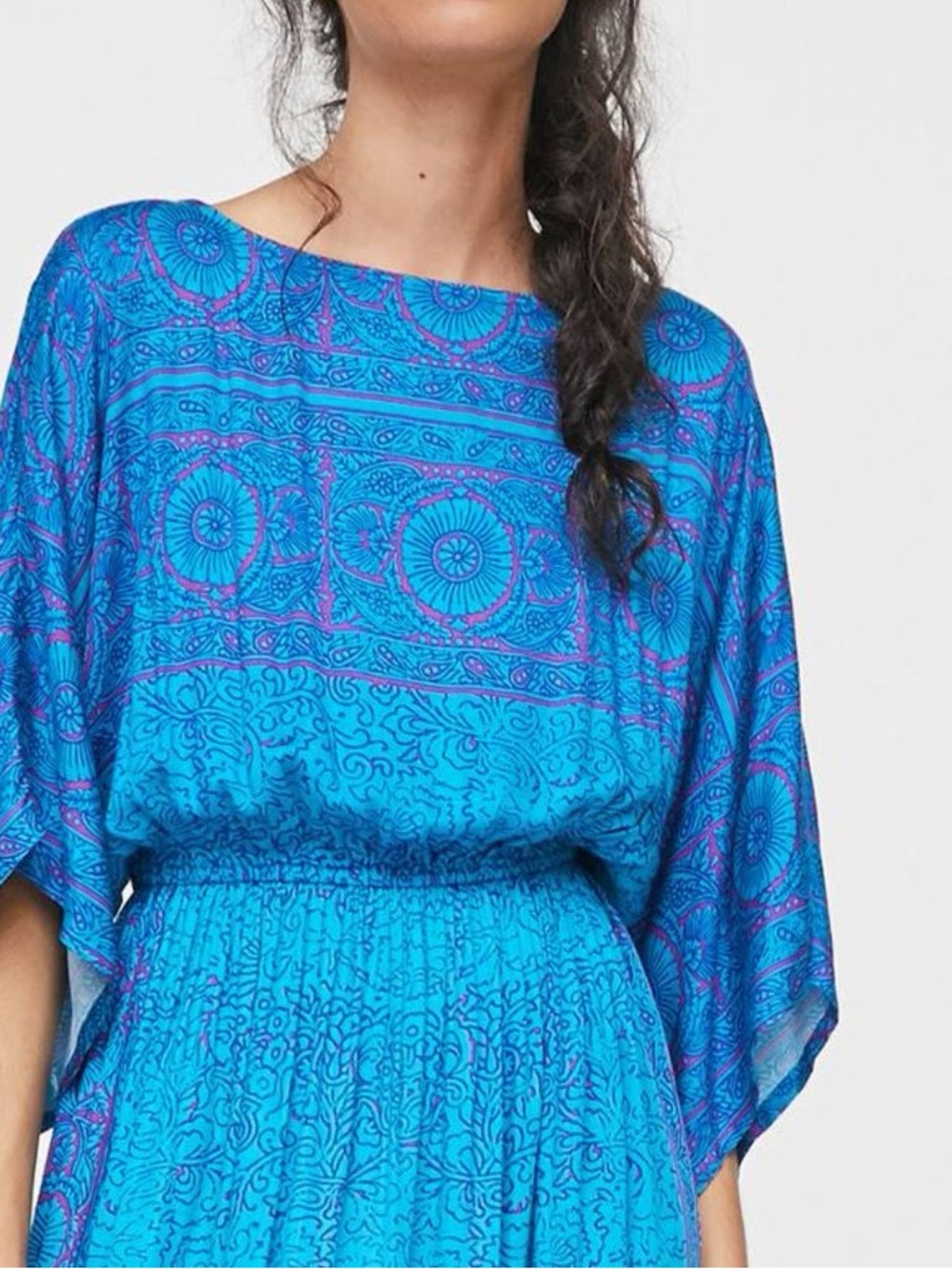 TINY by ANTHROPOLOGIE NWOT Annmarie Midi Dress in Blue Motif - Picture 4 of 9
